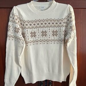 J.Crew Ivory Fair Isle Sweater